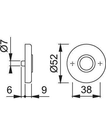 Bild Drückerrosettenpaar 42KV rund, 9mm,TS 37-42,F2 - HOPPE-1
