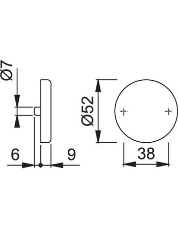 Bild Schlüsselrosette 42KVS, blind, F1 - HOPPE-1