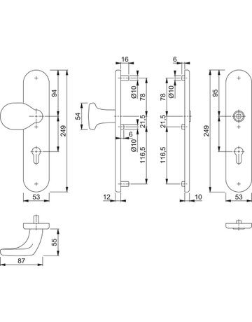 Bild WE-Grt(Kn/o.Griff) E86G/3331/3310 ES1 (SK2) Edelstahl, F69 - HOPPE-1