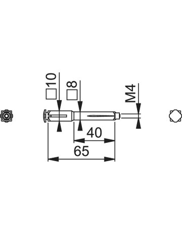 Bild HOPPE Vierkantstift efha, 8/10x65mm verzinkt-1