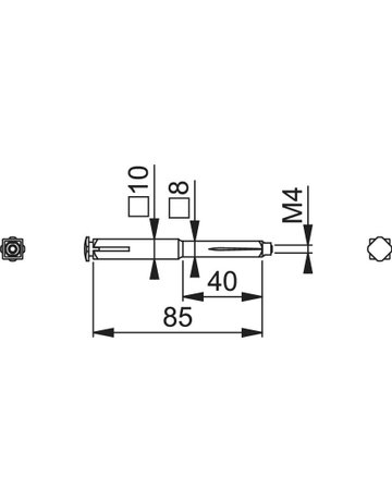 Bild HOPPE Vierkantstift efha, 8/10x85mm verzinkt-1