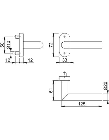 Bild HOPPE Halbgarnitur Amsterdam FS-E1400F/55, ohne Schlüsselrosette, Vierkant 9mm, DIN Links-Rechts, Befestigungstechnik mit Stütznocken, grau, edelstahl matt-SecuSan-1