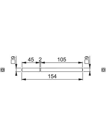 Bild FS Antipanikstift FSAP 9x154mm,LA 45/ LI 105,TS 60-85,verzinkt - HOPPE-1