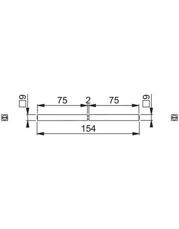 Bild FS Antipanikstift FSAP 9x154mm,LA 75/ LI 75,TS 60-85,verzinkt - HOPPE-1