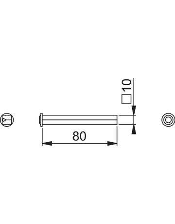 Bild Profil-Wechselstift I 10x80 mm für durchsteck Montage - HOPPE-1