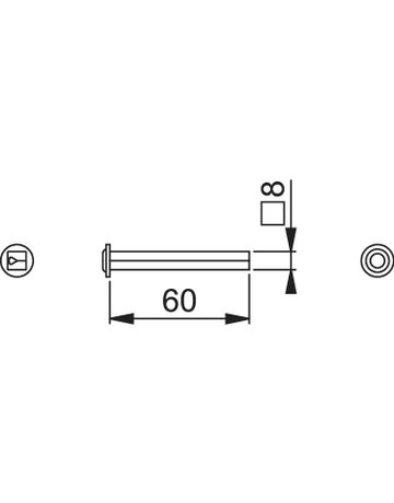 Bild Profil-Wechselstift I 8x60 mm für durchsteck Montage - HOPPE-1