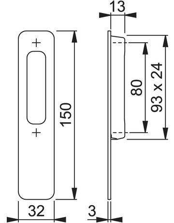 Bild Muschelgriff M423 150x32,halboffen,F77-R - HOPPE-1