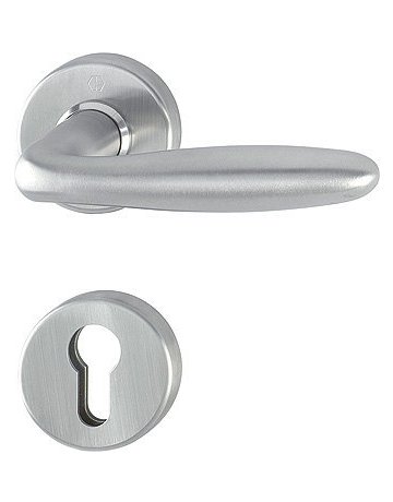 Bild HOPPE Halbgarnitur Verona E1800Z/42/42S, Rosette, Profilzylinder gelocht, Vierkant 8mm, DIN Links-Rechts, Befestigungstechnik mit Stütznocken, grau, edelstahl matt-0
