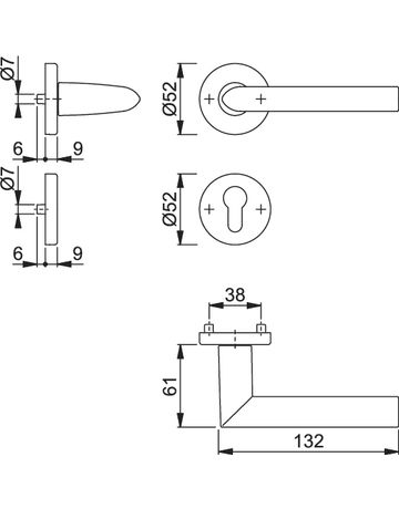 Bild Zi.Rosettengrt.1140/42KV/42KVS F1 PZ mit Schnellstif - Hoppe-1