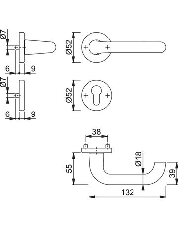 Bild Garnitur Rosette138L/42KV/42KVSGRT-R/L F1 8 PZ - Hoppe-1