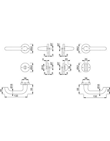 Bild Garnitur Rosette138L/42KV/42KVSGRT-R/L F1 8 SK/OL - Hoppe-1