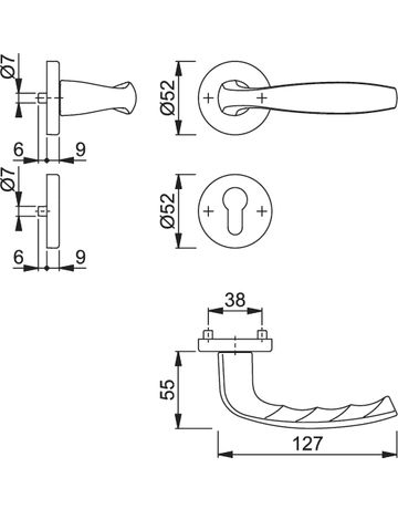 Bild Garnitur Rosette1810/42KV/42KVSGRT-SST F1 8 PZ - Hoppe-1