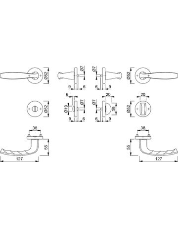 Bild Garnitur Rosette1810/42KV/42KVSGRT-SST F1 8 8 SK/O - Hoppe-1