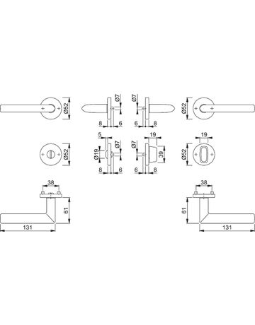 Bild Garnitur RosetteE1140Z/42KV/42KVSGRT-F69 8 8 SK/OL - Hoppe-1