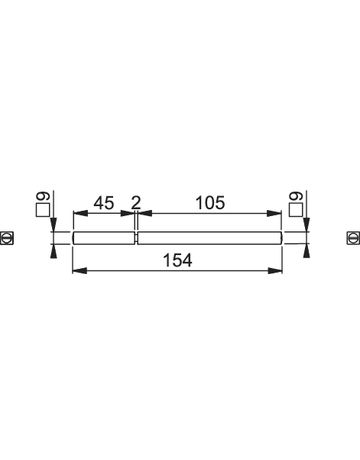 Bild HOPPE für Feuerschutz Antipanikstift FSAP, 9x154mm, Länge außen 45/Länge innen 105mm, Türstärke 60-85 verzinkt-1