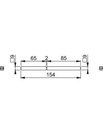 Bild HOPPE für Feuerschutz Antipanikstift FSAP, 9x154mm, Länge außen 65/Länge innen 85mm, Türstärke 60-85 verzinkt-1