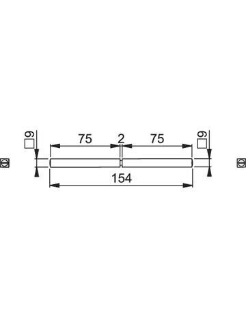 Bild HOPPE für Feuerschutz Antipanikstift FSAP, 9x154mm, Länge außen 75/Länge innen 75mm, Türstärke 60-85 verzinkt-1