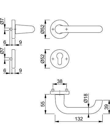 Bild Garnitur Rosette138L/42KV/42KVSGRT-R/L F1 8 PZ - HOPPE-1