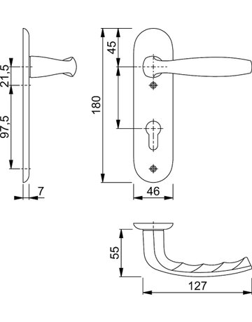 Bild Garnitur Schild F1 1810/273KP, 8/72PZ - HOPPE-1