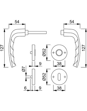 Bild Garnitur Rosette1810/42KV/42KVSGRT-SST F1 8 OB - HOPPE-1