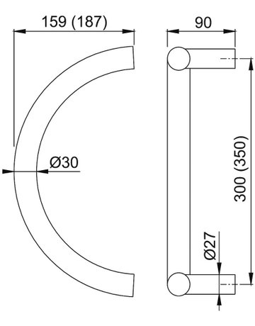 Bild HOPPE Drückergarnitur Paris 138L/300K, Kurzschild, oval, Buntbart gelocht, Entfernung 72mm, Vierkant 8mm, Türstärke 37 - 42mm, Befestigungstechnik ohne Stütznocken, silber, naturfarben, eloxiert-1