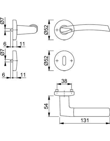 Bild Garnitur RosetteM1602/19KV/19KVS-R/L F49/F9 8 OB - HOPPE-1