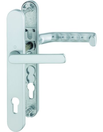 Bild HOPPE Drückergarnitur Liverpool 099KH/3357N/1313G, Langschild, oval, Profilzylinder gelocht, Entfernung 92mm, Vierkant 8mm, Türstärke 67 - 72mm, Befestigungstechnik mit Stütznocken, silber, naturfarben, eloxiert-0