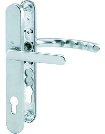 Bild HOPPE Drückergarnitur Luxembourg 099KH/3357N/1500, Langschild, oval, Profilzylinder gelocht, Entfernung 92mm, Vierkant 8mm, Türstärke 67 - 72mm, Befestigungstechnik mit Stütznocken, silber, naturfarben, eloxiert-0