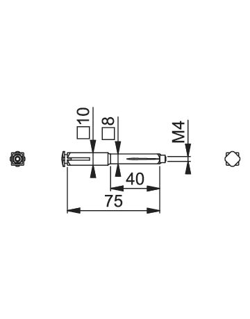 Bild HOPPE Vierkantstift efha, 8/10x75mm verzinkt-1