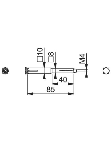 Bild HOPPE Vierkantstift efha, 8/10x85mm verzinkt-1