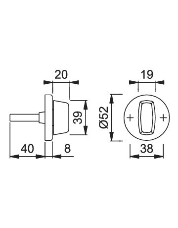 Bild HOPPE Riegelolive EOL28/42KS, 40mm, rund, edelstahl matt-1