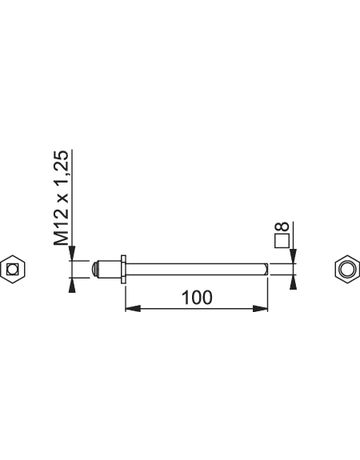 Bild HOPPE Rollenwechselstift FDW, 8x100mm, Türstärke 57-78 verzinkt-1