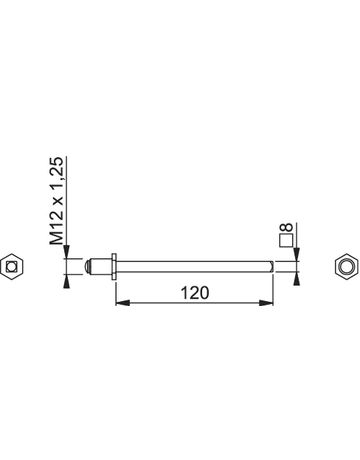 Bild HOPPE Rollenwechselstift FDW, 8x120mm, Türstärke 77-98 verzinkt-1