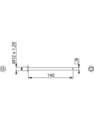 Bild HOPPE Rollenwechselstift FDW, 8x140mm, Türstärke 97-118 verzinkt-1