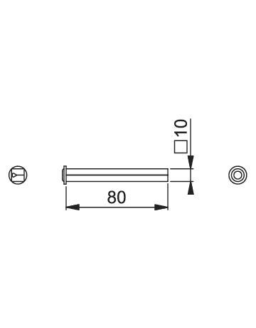 Bild HOPPE Profilstift I, 10x80mm, Türstärke 37-58 verzinkt-1