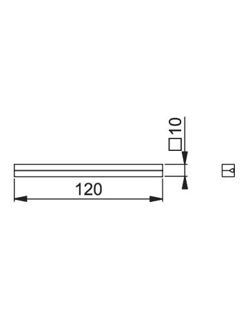 Bild Vierkant-Profilstift 10x120mm, geteilt, verzinkt-1