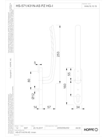 Bild HS-Grt.,PZ,verkehrsweiß Tôkyô HS-571/431N-AS innen - HOPPE-1