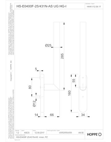 Bild HS-E0400F-25/431N-AS HG-I / F69 / 10 / UG / 9999 / 180-KUGEL - Hoppe-1