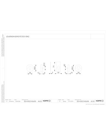 Bild HOPPE Schutzrosette 42NSA/42HS, rund, 12mm, ES 1/Profilzylinder gelocht, naturfarben eloxiert, Türstärke 57 - 62mm-1