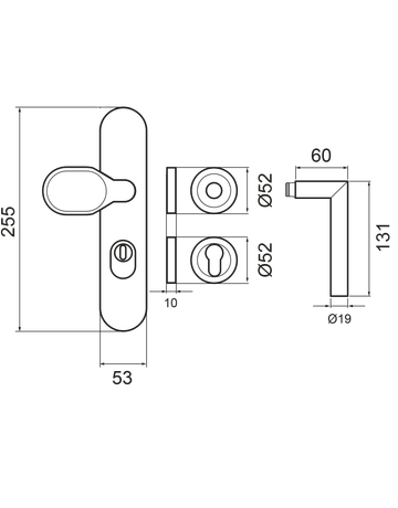 Bild Kombi-Schutz-Wechselgarnitur ESGR28K 680 71 PZ 72mm Edelstahl ZA ES2 TS 35-65mm-1