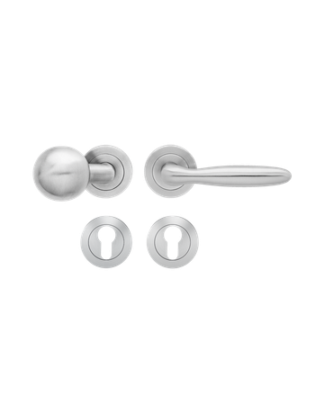 Wechsel-Rosettengarnitur Korfu ER24 PZ Edelstahl matt rechts TS 39-48mm