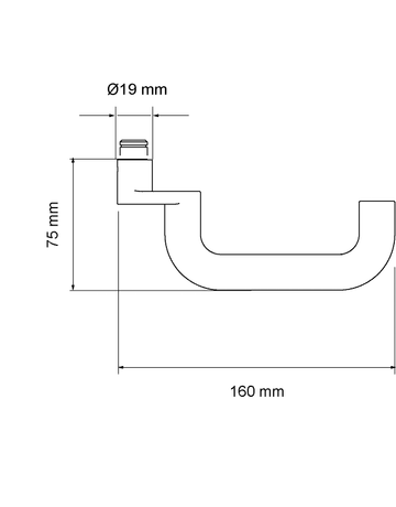 Bild Rahmentürlochteil Kreta gekröpft Edelstahl matt für 8 und 9mm Stift oval-1