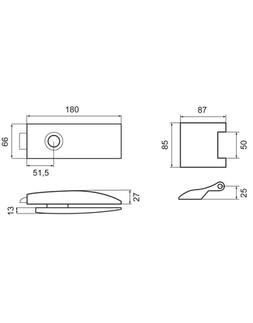 Bild Glastürschloß EGS 350A OS 71 mit Bänder Edelstahl matt unverschließbar - Karcher Design-1