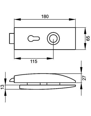 Bild Glastürschloß EGS 100A PZ 71 PZ Edelstahl matt verschließbar - Karcher Design-1