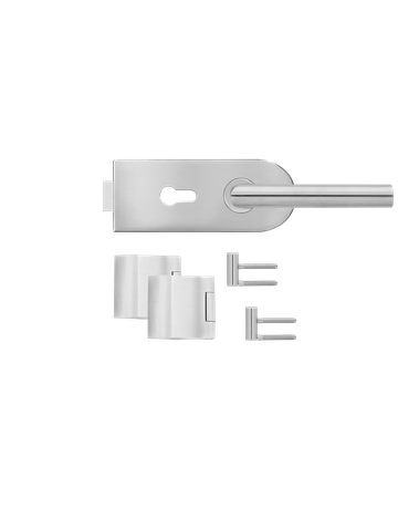 Bild Glastürschloß EGS28 370 PZ 71 mit Bänder Edelstahl matt - Karcher Design-0