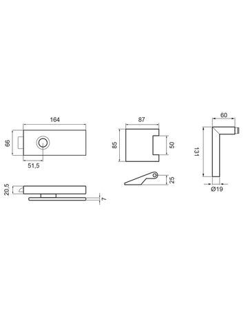Bild Glastürschloß EGS28 360Q OS 71 mit Bänder Edelstahl matt unverschließbar - Karcher Design-1