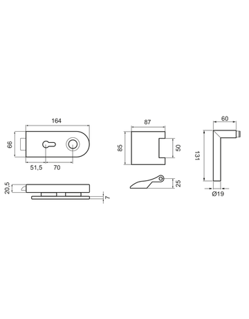 Bild Glastürschloß EGS28 370 PZ 71 mit Bänder Edelstahl matt - Karcher Design-1