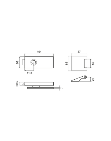 Bild Glastürschloß EGS 360Q OS 71 mit Bänder Edelstahl matt unverschließbar - Karcher Design-1