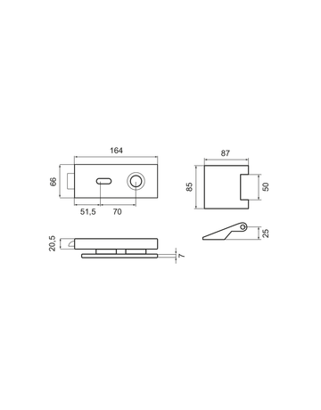 Bild Glastürschloß EGS 360Q BB 71 mit Bänder Edelstahl matt verschließbar - Karcher Design-1