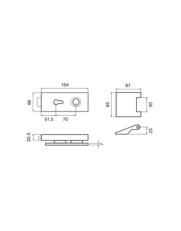 Bild Glastürschloß EGS 360Q PZ 71 mit Bänder Edelstahl matt verschließbar - Karcher Design-1